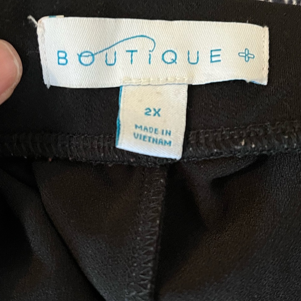 Boutique Black Athletic Pants w/ Grey Stripe & Pockets - 2X - Picture 7 of 7